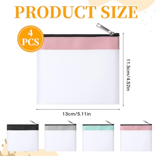 LXUEJIE 4Pcs Mini Clear Makeup Bag Small Waterproof Zipper Pouch Set