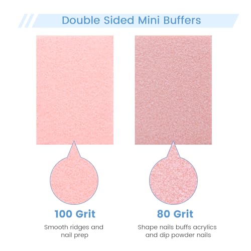 GAZEPLUS Mini Nail Buffer Blocks - 100 Pcs 80/100 Grit Sponge Files