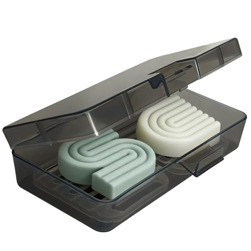 Extra-Large Shower Bar Holder with Lid & Drain Layer - Fits 2 Bars