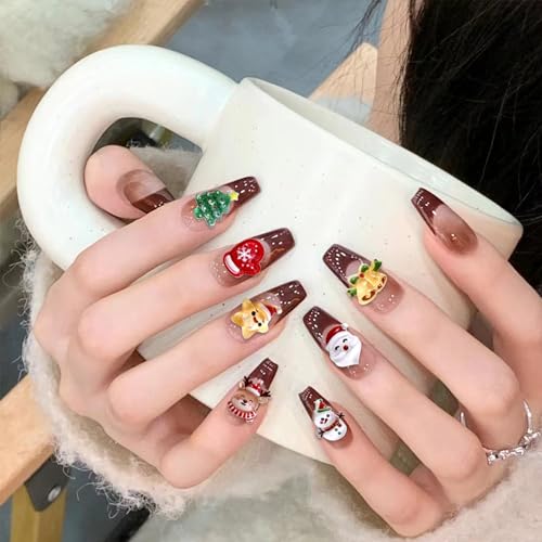 100-Piece 3D Christmas Nail Charms Resin Holiday Nail Art Gems Kit