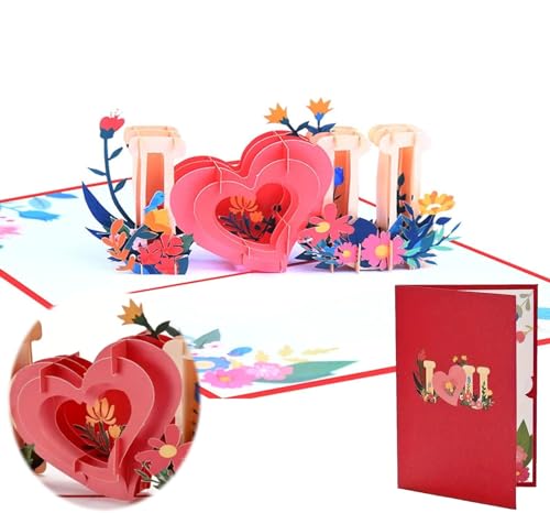 3D Pop-Up Love Greeting Card with Envelope for Valentine's Day