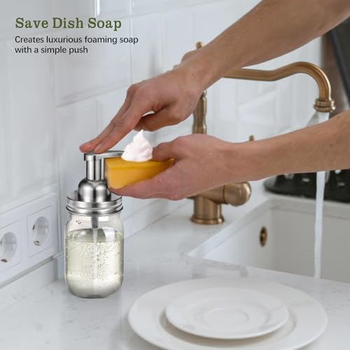Amolliar 16oz Plastic Mason Jar Foaming Soap Dispenser - Eco-Friendly Kitchen & Bathroom Decor
