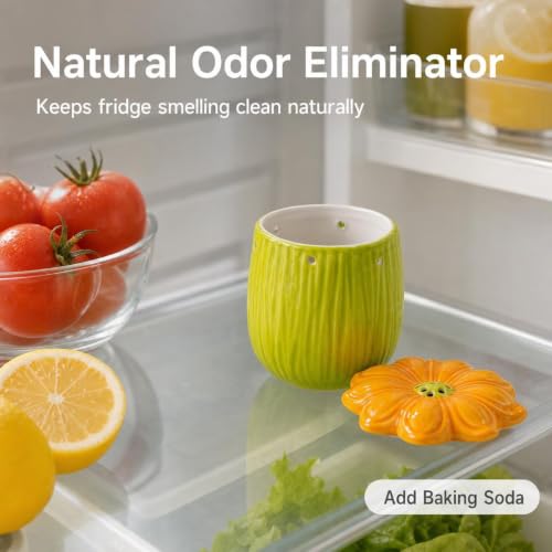 Ceramic Flower Refrigerator Deodorizer Jar - Natural Odor Absorber