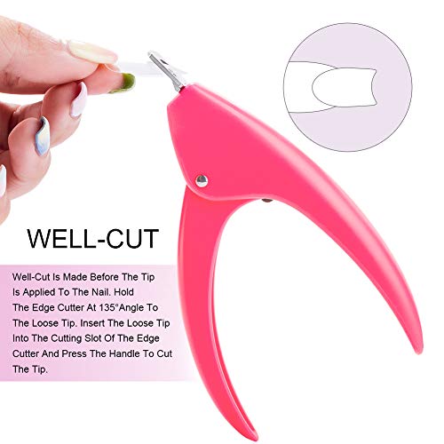 Pink Acrylic Nail Clipper Sharp Stainless Steel Cutter for Nail Tips