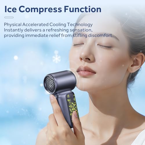 JUMGREEN 100-Speed Portable Handheld Fan with Turbo Cooling - Purple