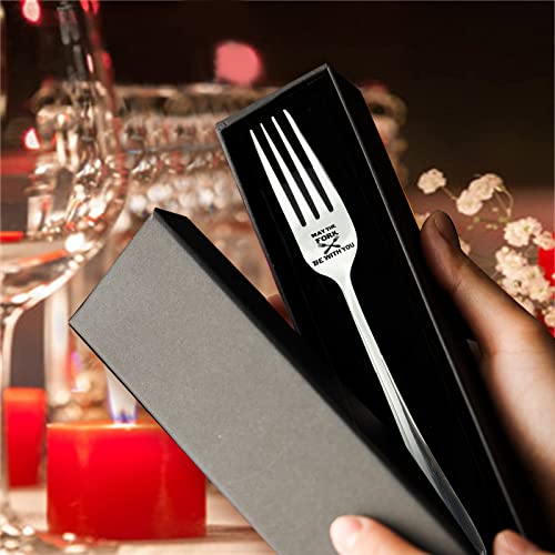 May The Fork Be With You Fork Gift - Funny Kitchen Utensil for Fans, Anniversary & Holiday Gifts - Variation of May The Fork