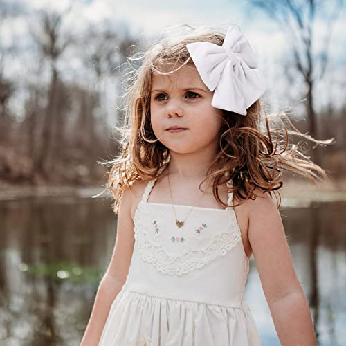 Velvet Hair Bows Girls 6" 2PCS Big White Fall bow Alligator Clips for