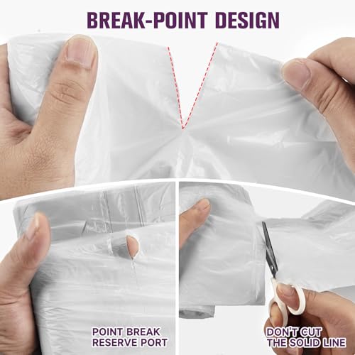 Heihaily 2.6 Gallon White Drawstring Trash Bags, 60 Count