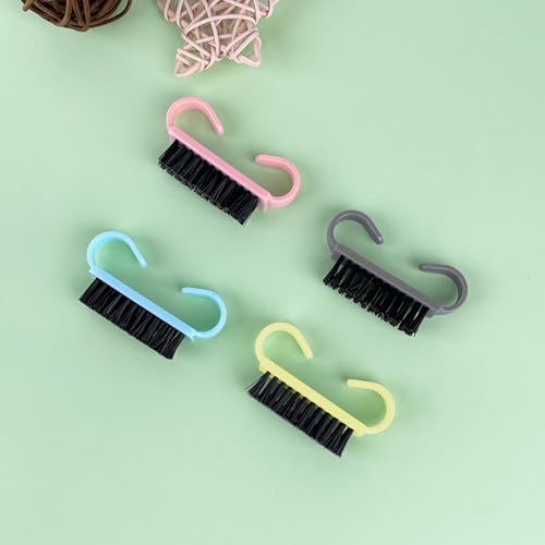 HANWER 24 Pack Travel Size Nail Brushes with Colorful Handle Grips