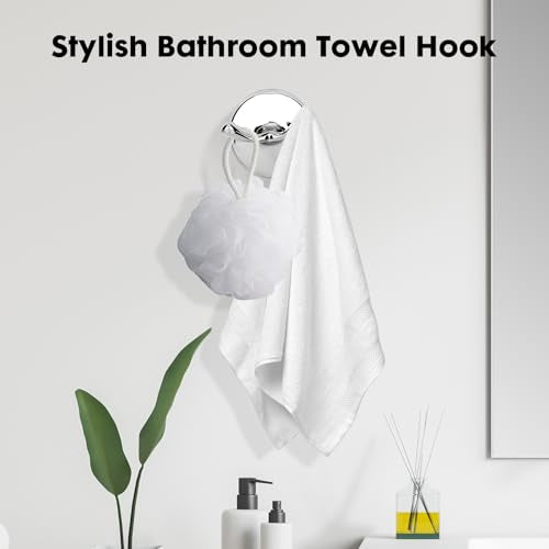 Ntipox Double Towel Hook - Wall Mounted Robe Hook in Polished Chrome