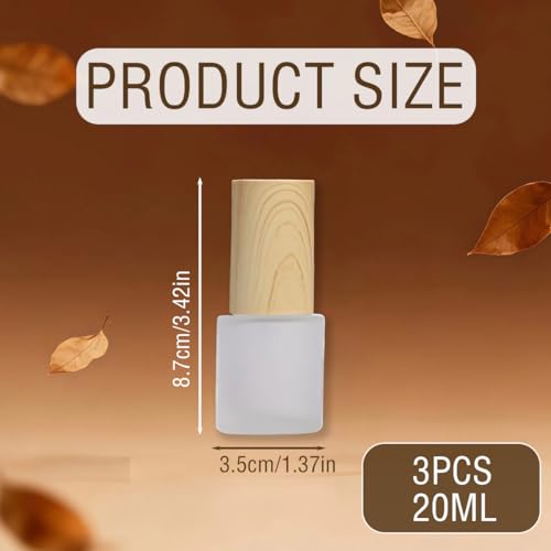 Elandy Frosted Glass Lotion Pump Bottles 20ml 3Pcs Travel Dispenser
