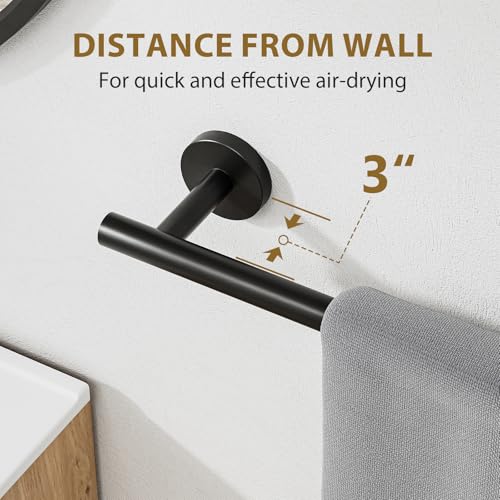 Luxbaro 26 Inch Matte Black Towel Bar - Rust-Resistant Steel