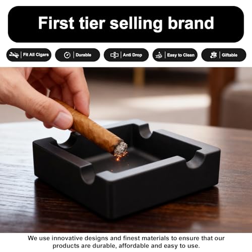 VIABRICO Unbreakable Silicone Cigar Ashtray with 4 Wide Holders