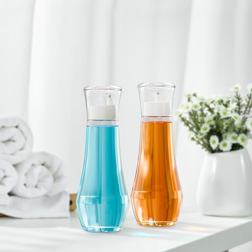 VITVITI Glass Mouthwash Dispenser with Lid - 8.8 oz Clear Bottle