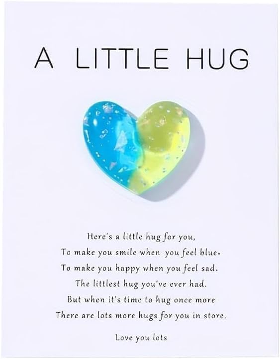 Heart Pocket Hug Token Gifts for Family - Inspirational Blue & Green