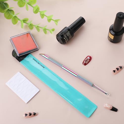 Grevosea Dual-Ended Stainless Steel Cuticle Pusher with 5 Sanding Refills
