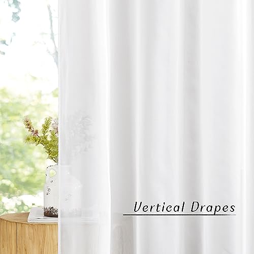 NICETOWN Airy Sheer Curtains - 54x54 Inch Grommet Voile Panels, Ivory, Set of 2