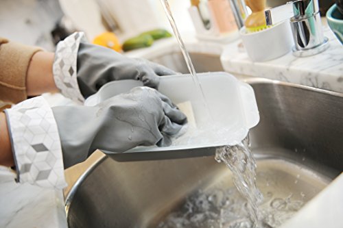 Full Circle High & Dry Natural Latex Cleaning Gloves - Large, Grey