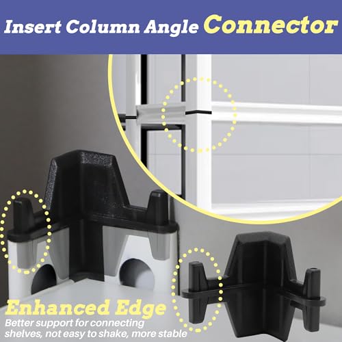 8 Post Corner Connectors - Durable PP Plastic for Shelving Units