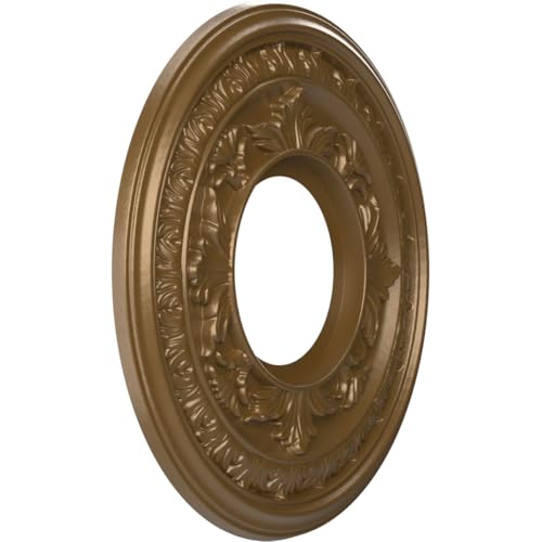 Ekena Millwork Baltimore 10-in. PVC Ceiling Medallion, Metallic Champagne Bronze