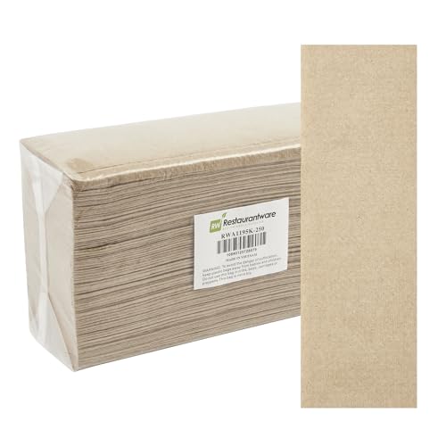 Restaurantware Kraft M-Fold Paper Towels - 9.5 x 9.3 In, 250 Pack, Sustainable, Disposable, All-Purpose
