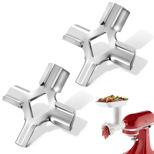 2 Pack Stainless Steel Meat Grinder Blades for KitchenAid FGA