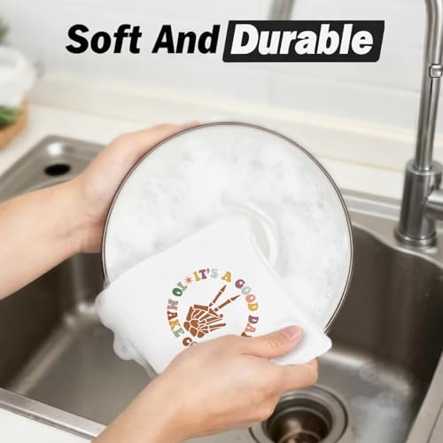 Gothic Skeleton Cookie Baking Towels - Decorative Hand Towels for Kitchen