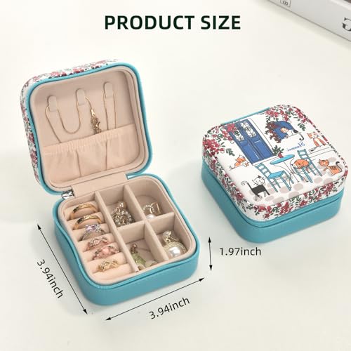 Shunmei Mini Travel Jewelry Box - Personalized Cat Design, 3.94"