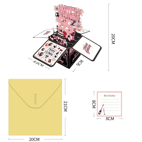 55th Birthday Card for Women - 3D Greeting Card & Gift Box
