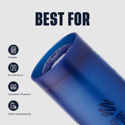 BlenderBottle Classic V2 Shaker Bottle, 20 oz Protein Mixer - Reflex Blue