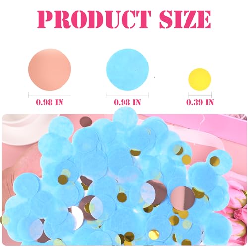 Rose Gold Blue Gold Round Tissue Confetti Dots - 1-Inch, 1.76oz