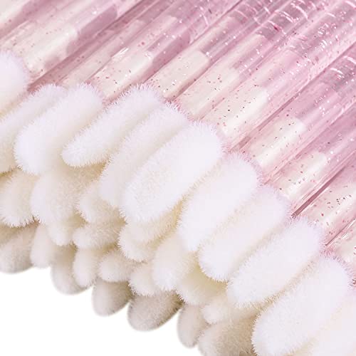 Tbestmax Disposable Lip Brushes and Lip Gloss Wands Pink - 100 Pack