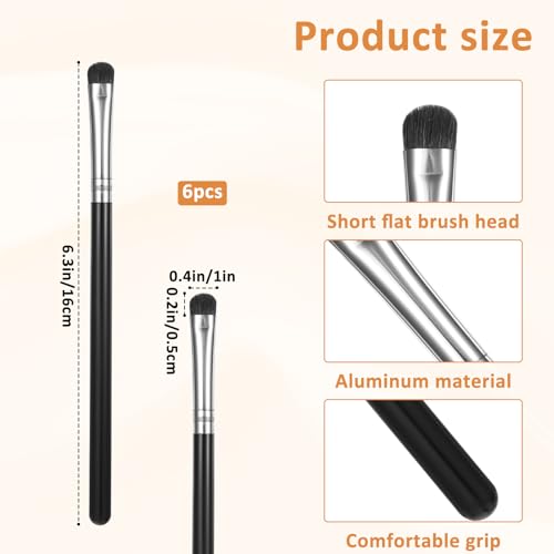 Xyembu 6-Piece Eye Makeup Brush Set, Black Concealer and Eyeshadow Brushes