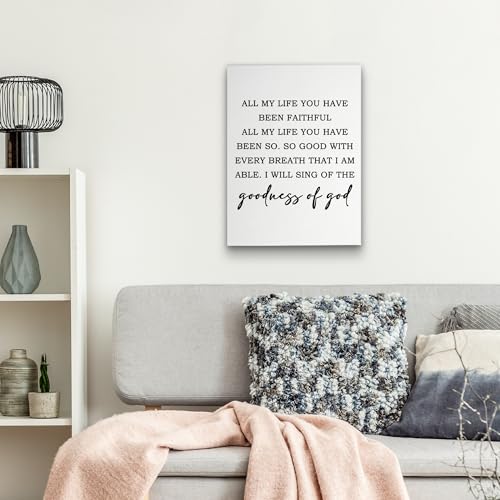 Christian Wall Art Canvas Print - Goodness of God Bible Verse 11x14"