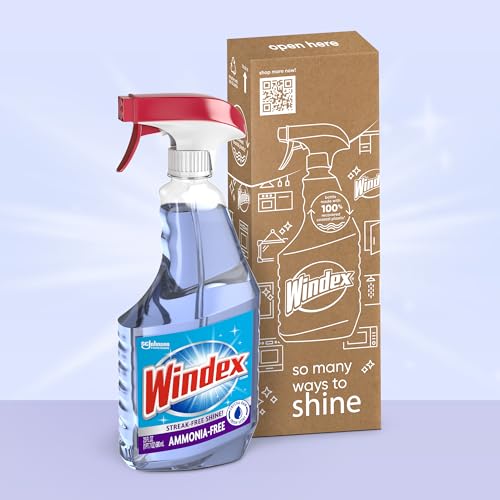 Windex Ammonia-Free Glass Cleaner Spray, 23 Oz, Streak-Free Shine