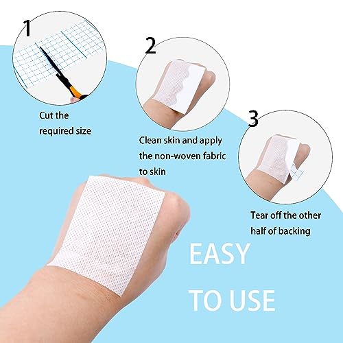 2 Rolls Non-Woven Cover Roll Stretch Tape 10.9 Yard Non-Woven Adhesive Bandages Breathable Bandage Tape(1.96 Inch, 3.14 Inch)