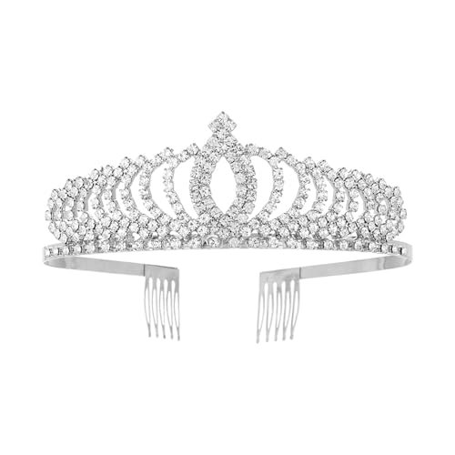 Crystal Princess Crown Tiara for Women Bridal Wedding Prom Hair Accessory