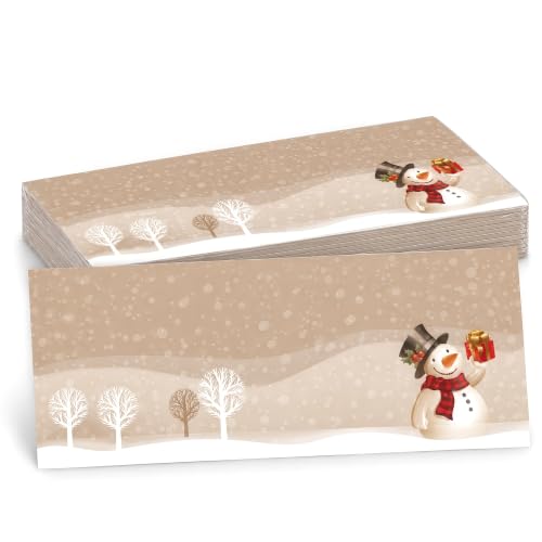 Snowman Present #10 Envelopes 20 Pack - 9.5 x 4.125 Inch Holiday Paper