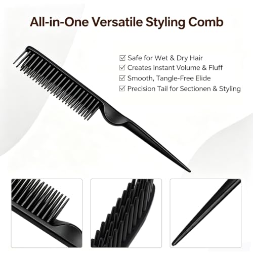 3 Row Hair Comb Set for Natural Curly Hair Styling and Detangling 4PCS