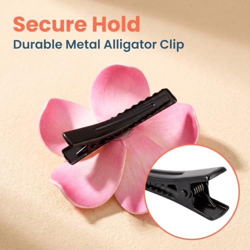 10 Pcs Colorful Plumeria Flower Hair Clips Hawaiian Beach Accessories