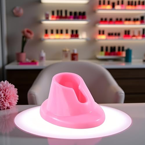 Pink Soft Rubber Nail Polish Bottle Holder Stand Anti-Spill Organizer