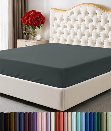 Utopia Bedding Cal King Fitted Sheet - Soft Microfiber - Deep Pocket - Fade Resistant - Grey