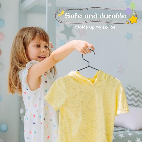 Black Aluminum Baby Hangers - 20 Pack, Space-Saving Toddler Clothing Organizers