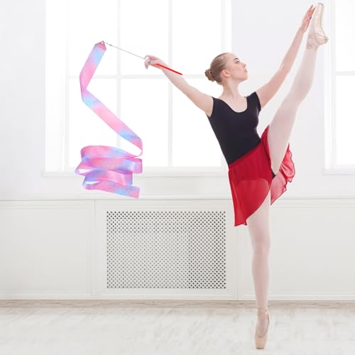 2 Pcs Sparkling Dance Ribbons for Kids - Gymnastics Training Set