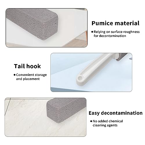 Pumice Stone Toilet Cleaner with Handle - 2PCS Gray