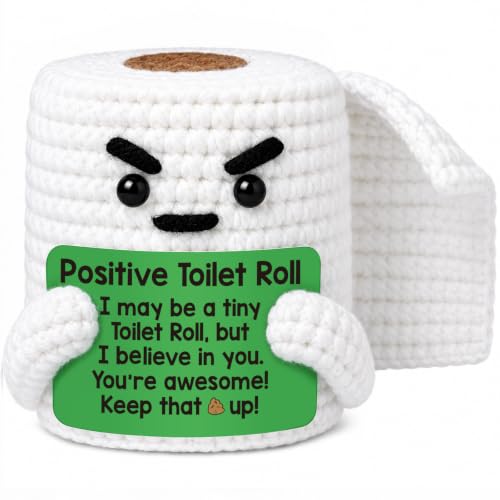 Funny Positive Crochet Gag Gift - Handmade Mini Toilet Roll