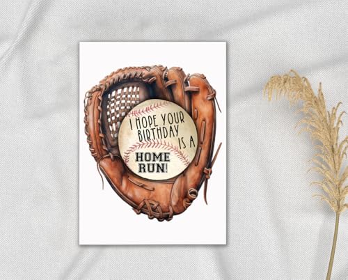 Funny Baseball Birthday Greeting Card - 5x7 Inches