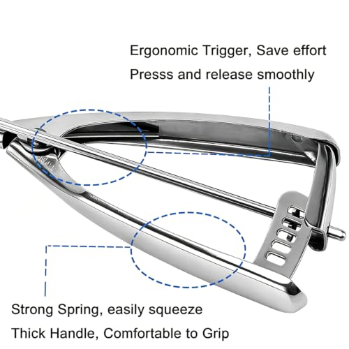 Saebye 4 oz Cookie Scoop with Trigger - Stainless Steel Ice Cream Portion Scoop