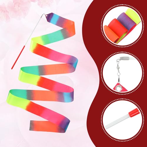 2 Pcs Sparkling Dance Ribbons for Kids - Gymnastics Training Set