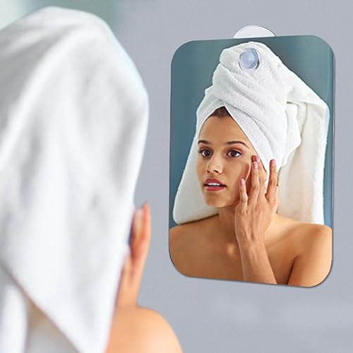 Herxsin Fogless Shower Mirror for Shaving - 6.7x5.1in Portable Silver